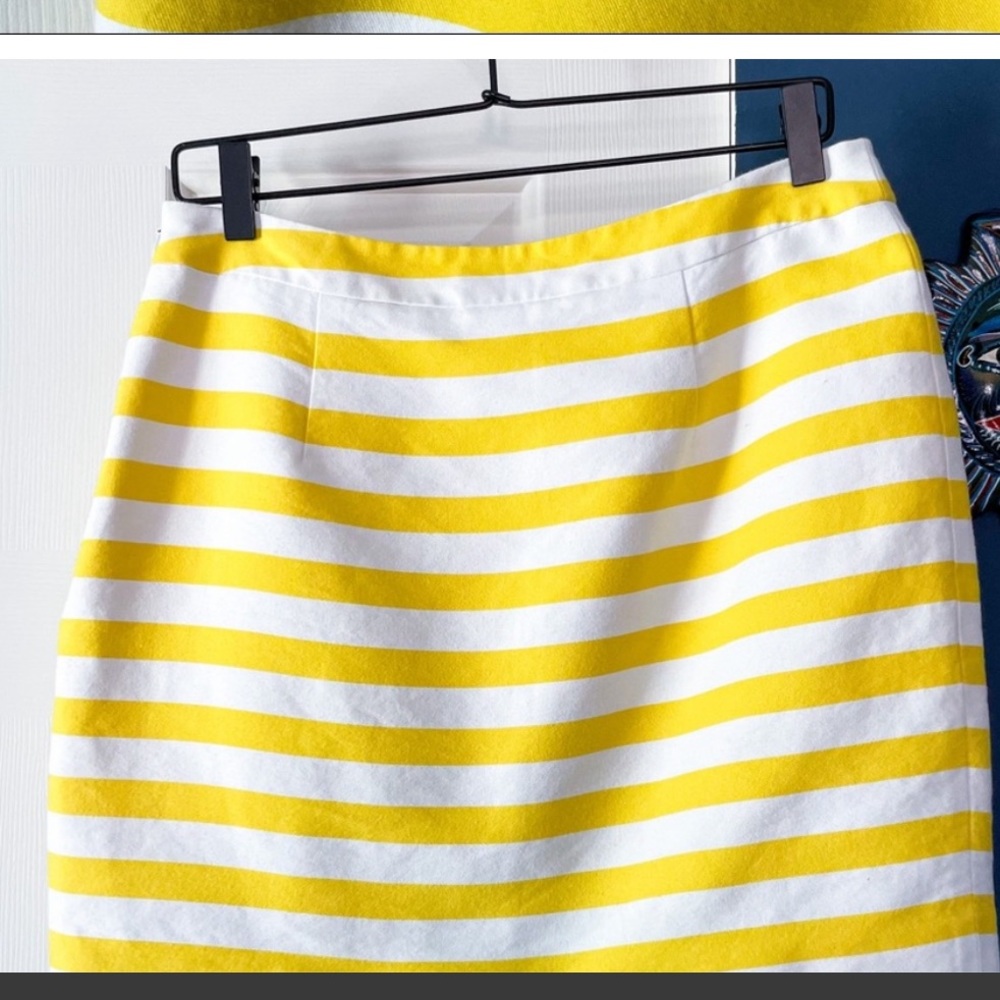 Kate Spade Preppy Striped Mini Skirt Yellow/White Size 10